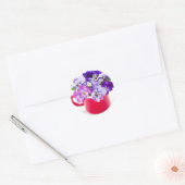 Sticker Rond purple pansy (Enveloppe)