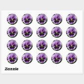 Sticker Rond Purple Pansy Close Up (Feuille)