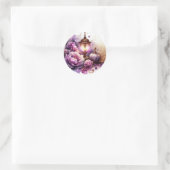 Sticker Rond Purple Peonies Lavender Lamp Light Watercolor (Sac)
