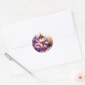 Sticker Rond Purple Peonies Lavender Lamp Light Watercolor (Enveloppe)