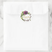 Sticker Rond Purple Peony Flower Nom de la fille ID456 (Sac)
