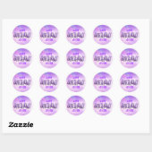 Sticker Rond Purple Pink Bokeh Anniversaire (Feuille)