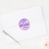 Sticker Rond Purple Pink Bokeh Anniversaire (Enveloppe)
