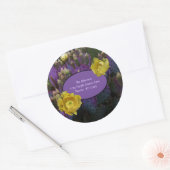 Sticker Rond Purple Prickly Pear Opuntia Cactus Fleurs Jaunes (Enveloppe)