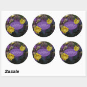 Sticker Rond Purple Prickly Pear Opuntia Cactus Fleurs Jaunes (Feuille)