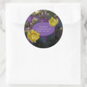 Sticker Rond Purple Prickly Pear Opuntia Cactus Fleurs Jaunes (Sac)