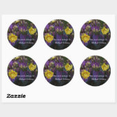 Sticker Rond Purple Prickly Pear Opuntia Cactus Fleurs Jaunes (Feuille)