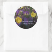 Sticker Rond Purple Prickly Pear Opuntia Cactus Fleurs Jaunes (Sac)