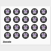 Sticker Rond Purple Rainbow Support Fibro Warrior Fibromyalgia (Feuille)