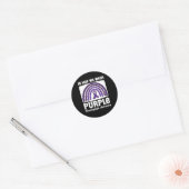Sticker Rond Purple Rainbow Support Fibro Warrior Fibromyalgia (Enveloppe)