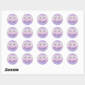 Sticker Rond Purple rose Ombre noir cils doux (Feuille)
