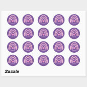 Sticker Rond Purple rose Rainbow Nom de l'école (Feuille)