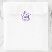Sticker Rond Purple Script Be Kind (Sac)