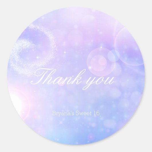 Sticker Rond Purple Spacey Lights Anniversaire Fête Favoriser S (Devant)