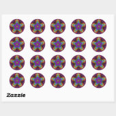 Sticker Rond Purple STAR Mandala (Feuille)