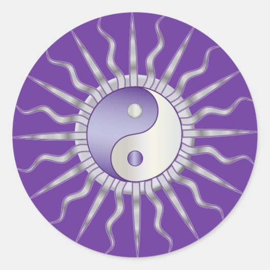 Sticker Rond Purple Starburst Yin Yang (Devant)