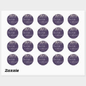 Sticker Rond Purple String éclaire mariage Favor Merci (Feuille)