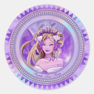 Sticker Rond Purple Sun Fairy