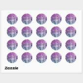 Sticker Rond Purple Turquoise Peinture Texture Mariage Faveur (Feuille)
