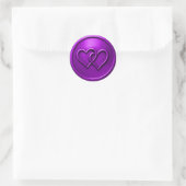Sticker Rond Purple Two Hearts Intertwined Wedding (Sac)