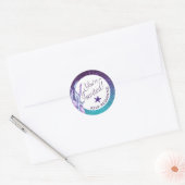 Sticker Rond Purple Under The Sea Theme Party Vous êtes invité (Enveloppe)