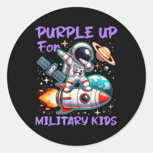 Sticker Rond Purple Up For Military Kids Military Child Mois A