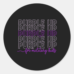 Sticker Rond Purple Up For Military Kids Military Child Mois B