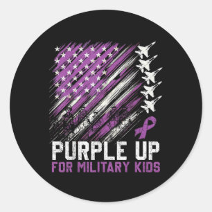 Sticker Rond Purple Up Militaire Enfants Mois De Militaire Enfa