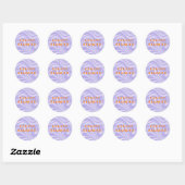 Sticker Rond Purple Waves Rétro (Feuille)