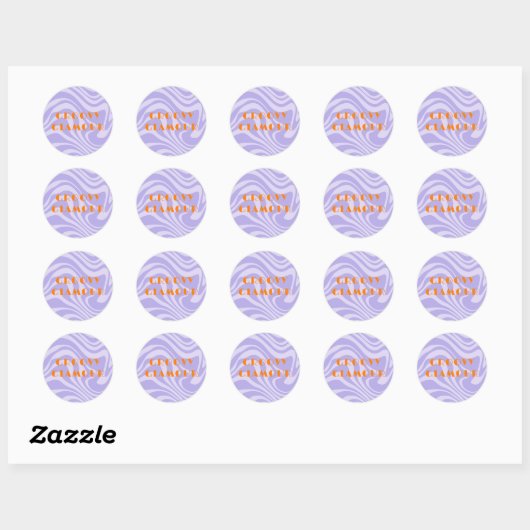 Sticker Rond Purple Waves Rétro (Feuille)
