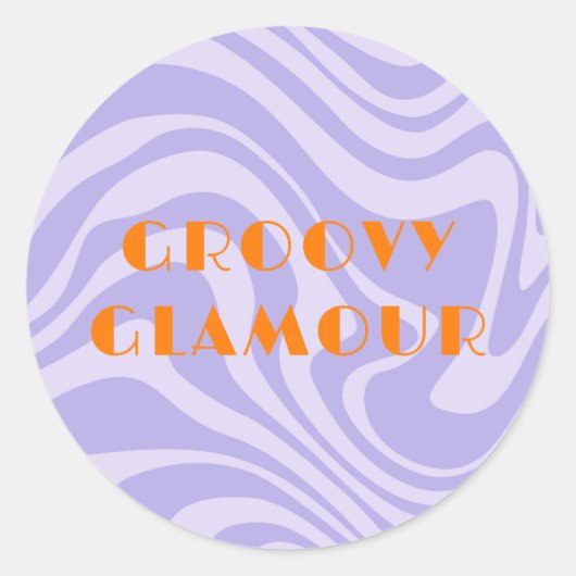 Sticker Rond Purple Waves Rétro (Devant)