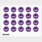 Sticker Rond Purple White High School Fête de graduation person (Feuille)