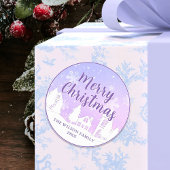 Sticker Rond Purple Winter Wonderland Joyeux Noël