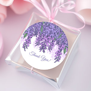 Sticker Rond Purple Wisteria Favoriser Merci