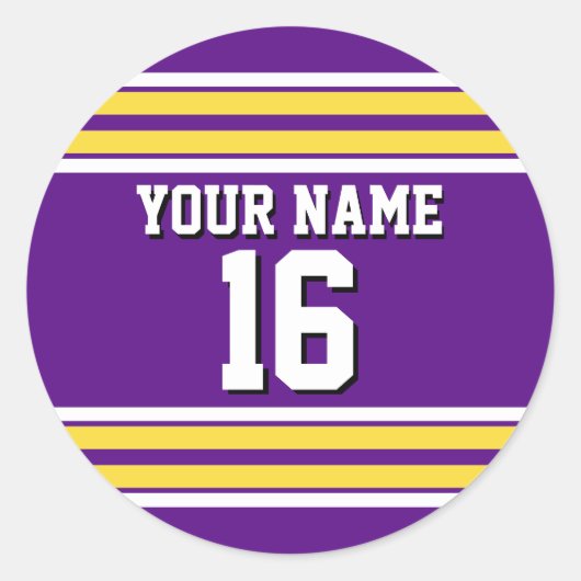 Sticker Rond Purple with Yellow White Stripes Team (Devant)