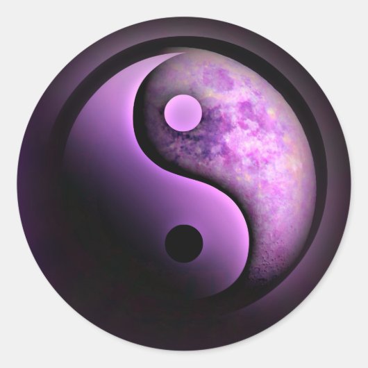 Sticker Rond Purple Yin Yang Moon (Devant)