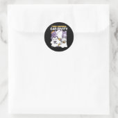 Sticker Rond Purr-anormal Cat-tivity - Halloween Cat Design (Sac)