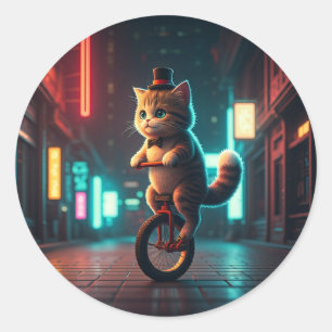 Sticker Rond Purr-fect Pixelé