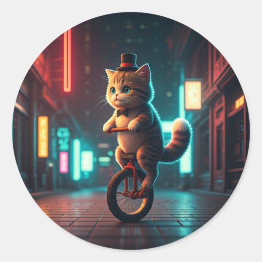 Sticker Rond Purr-fect Pixelé (Devant)