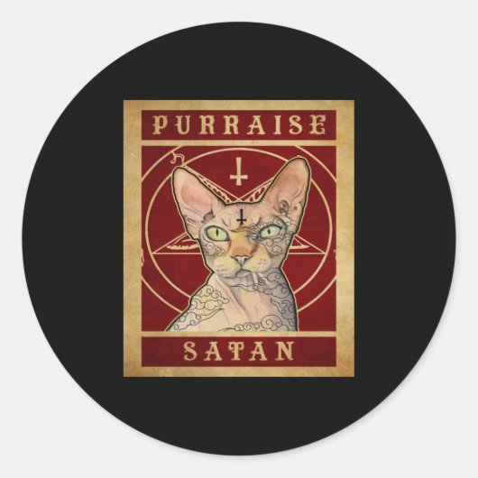 Sticker Rond Purraise Satan Sphynx (Devant)
