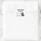 Sticker Rond Purranoral Cativité Funny Halloween Cat Pun (Sac)