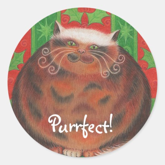 sticker rond 'Purrfect ! ' (Devant)
