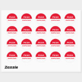 Sticker Rond Push Anglais Espagnol Rouge Blanc Instruction de s (Feuille)