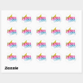 Sticker Rond PUSH arc-en-ciel (Feuille)