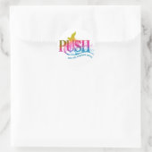 Sticker Rond PUSH arc-en-ciel (Sac)