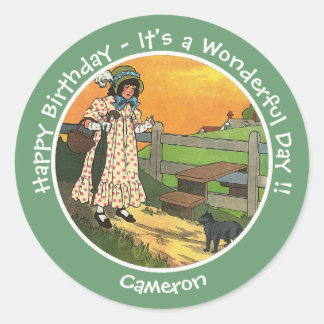 Sticker Rond Pussy-Cat, Où Es-Tu Allé ? Fête d'anniversaire