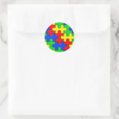 Sticker Rond Puzzle de l'autisme (Sac)