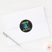 Sticker Rond Puzzle Dinosaure T-Rex Accepter les Différences Au (Enveloppe)