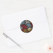 Sticker Rond Puzzle Rockabilly Impression Animale RAB (Enveloppe)