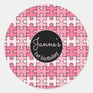 Sticker Rond Puzzles roses roses doux